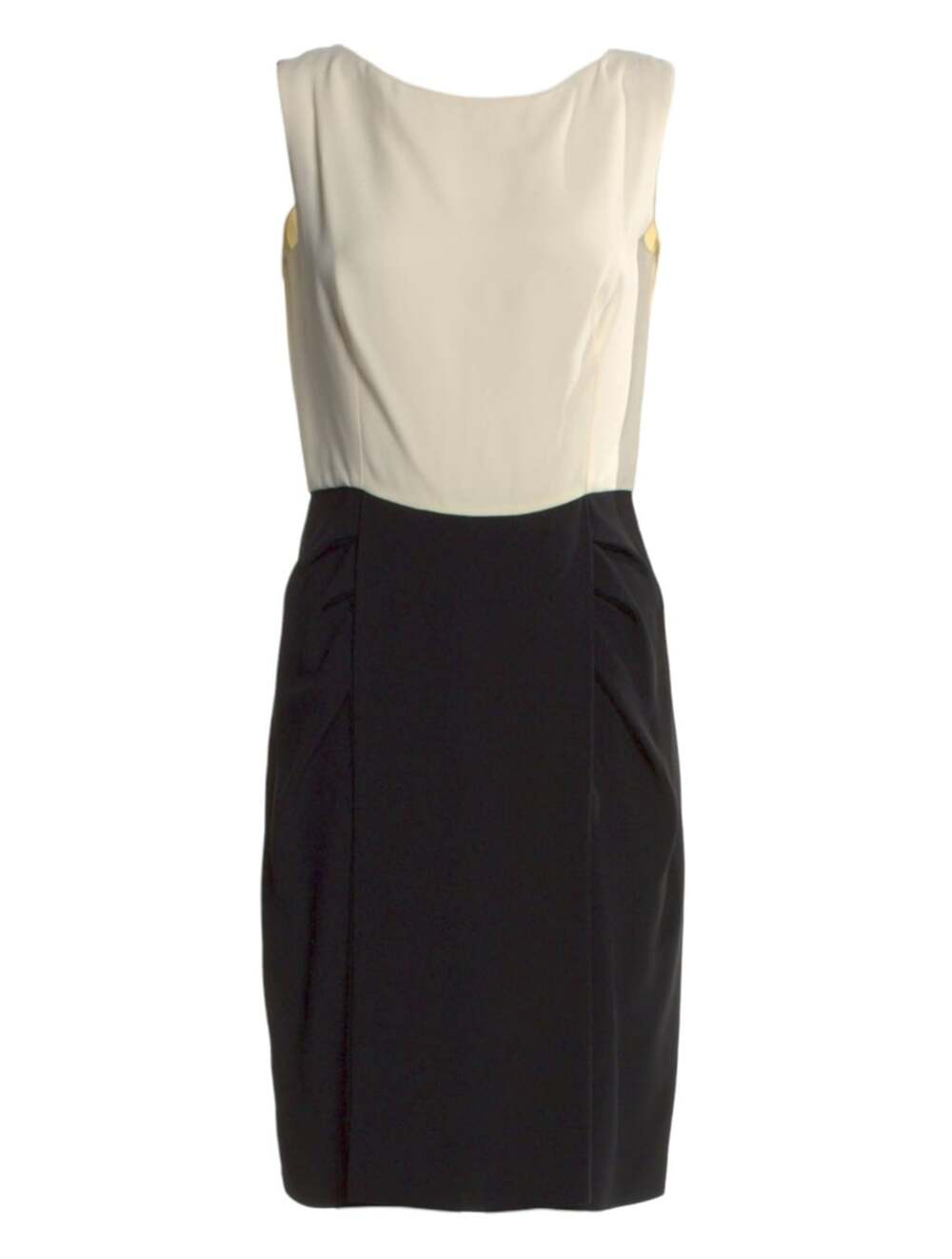Vintage Prada Colorblock Sleeveless Dress US 4 IT 40 Womens Cream Black $2200